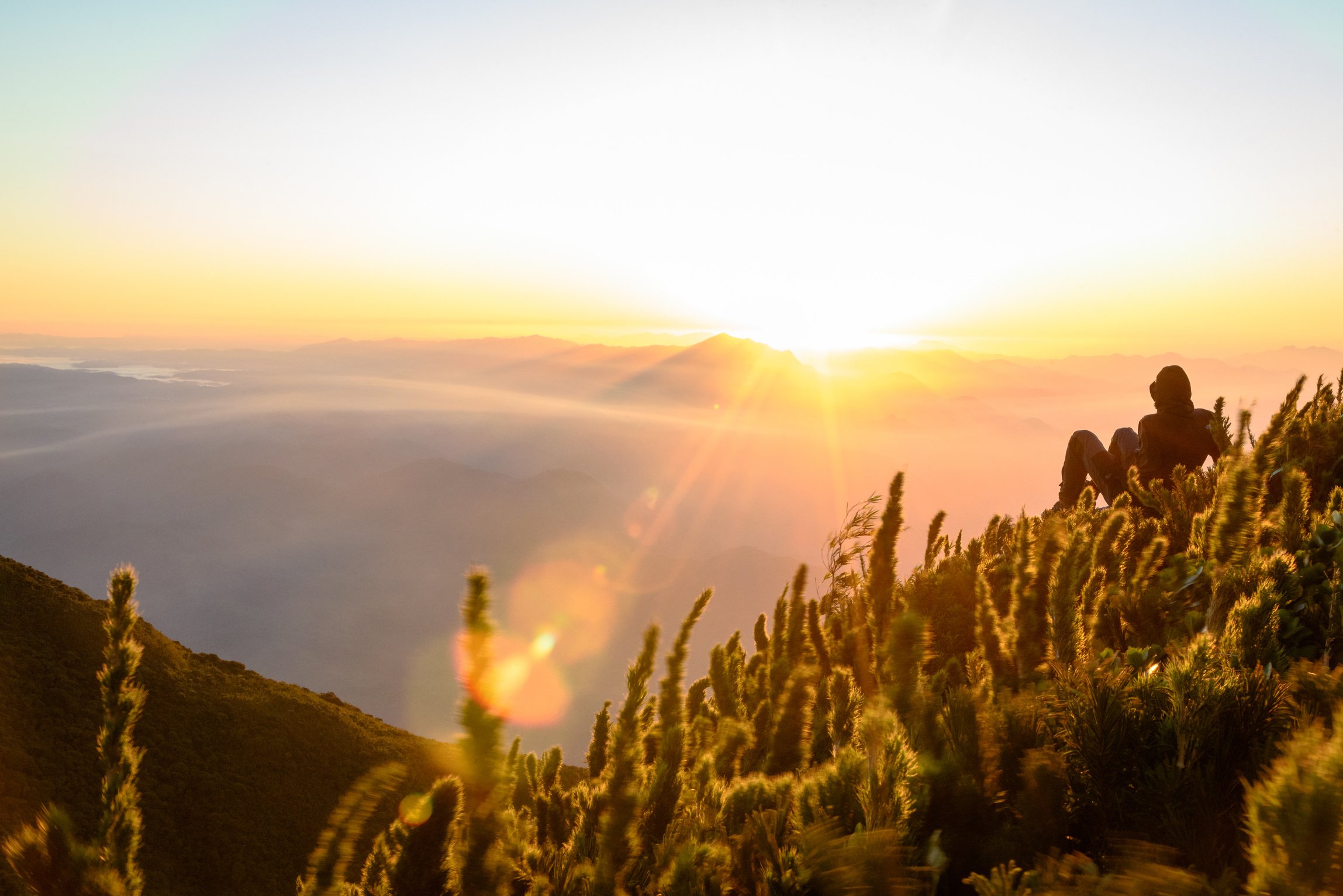 Sunrise mountain people nature landscape