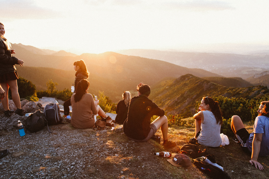 People resting in the mountain 